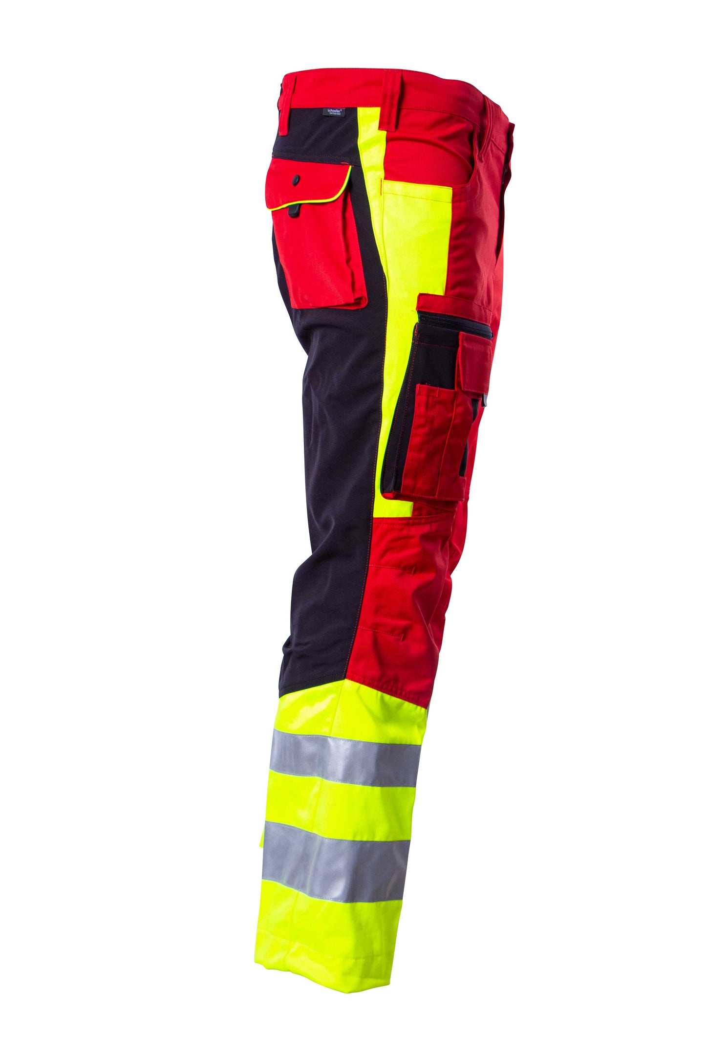 Hüsler Einsatzhose Rettungsdienst, rot/leuchtgelb/schwarz, Membrane im Knie