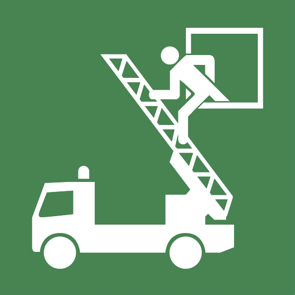 Rettungsausstieg (mit DLK) – Aufkleber