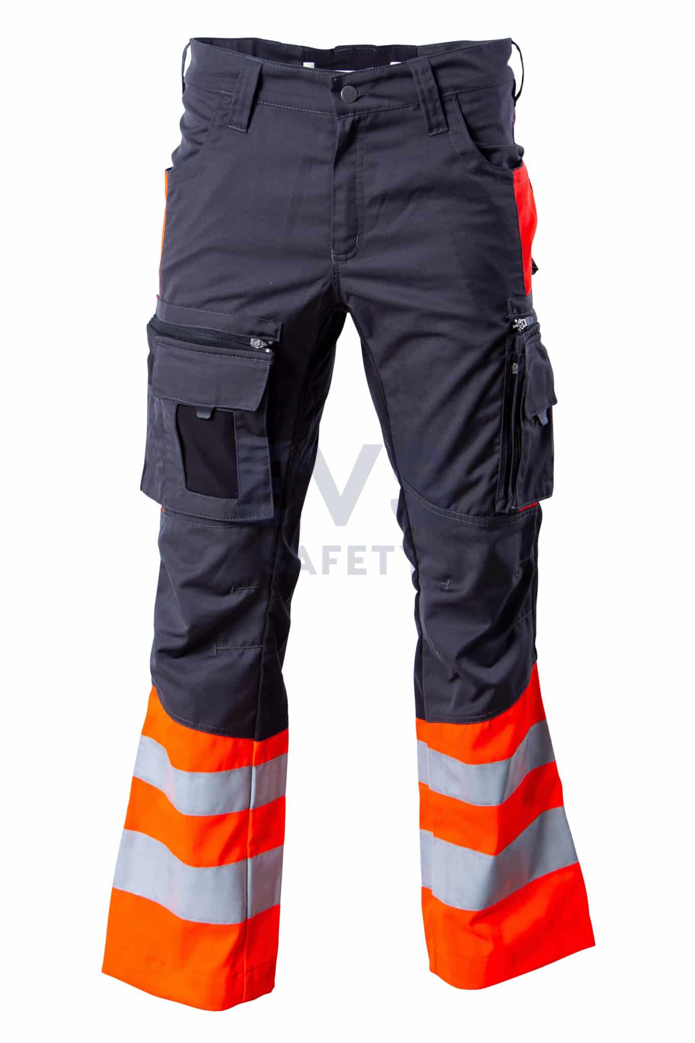 Hüsler Einsatzhose Rettungsdienst, leuchtrot/grau/schwarz, Membrane im Knie