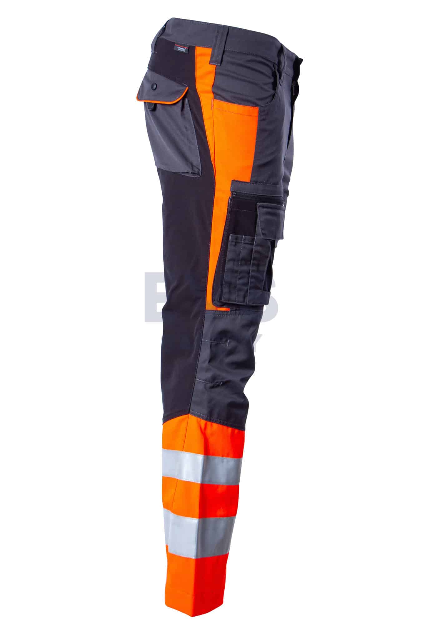 Hüsler Einsatzhose Rettungsdienst, leuchtrot/grau/schwarz, Membrane im Knie