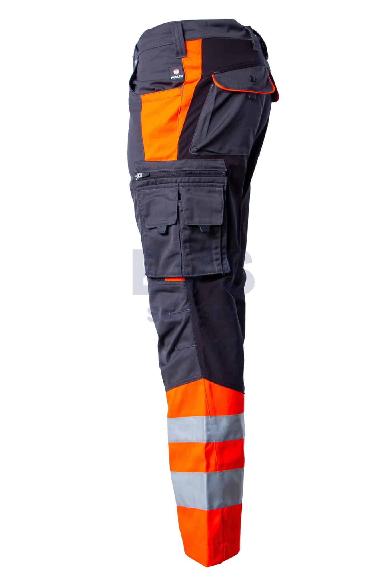 Hüsler Einsatzhose Rettungsdienst, leuchtrot/grau/schwarz, Membrane im Knie