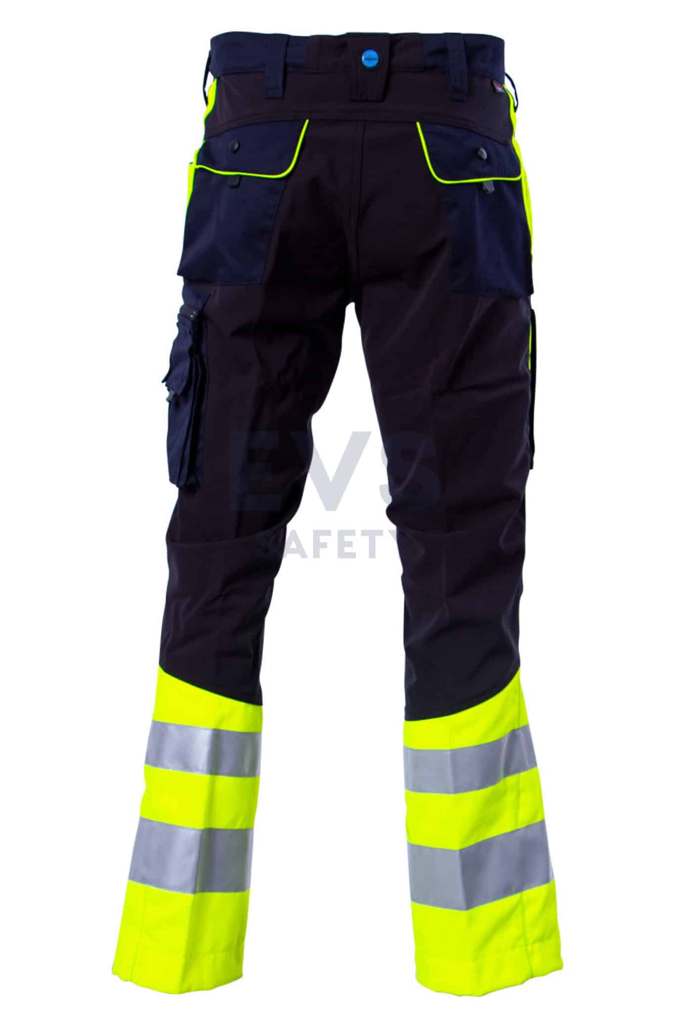 Hüsler Einsatzhose Ready, leuchtgelb/blau/schwarz, Membrane im Knie