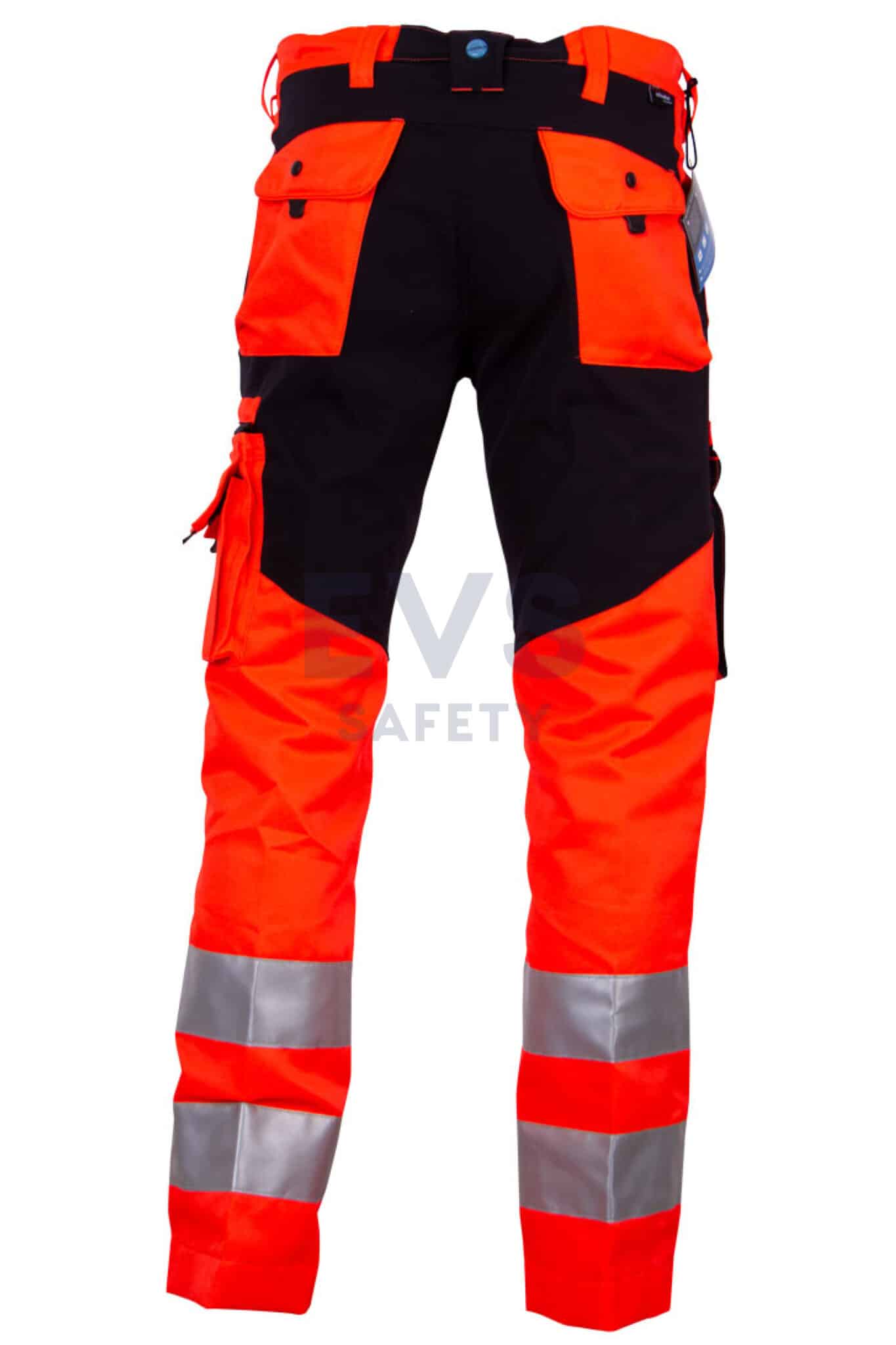 Hüsler Einsatzhose Ready, leuchtrot/schwarz, Membrane im Knie