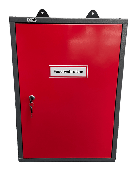 Schrank Feuerwehrpläne