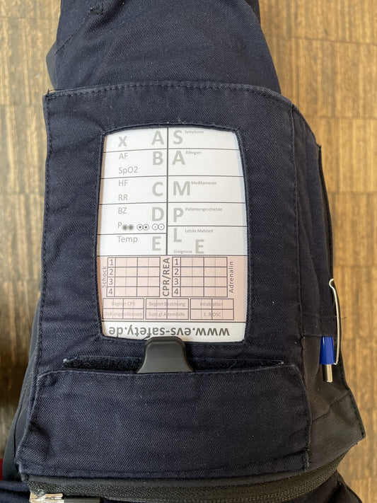 Hosenblock für den Rettungsdienst, Typ REA+; Paket mit 10 Blöcken, mit ABCDE-Schema, Block DIN A6