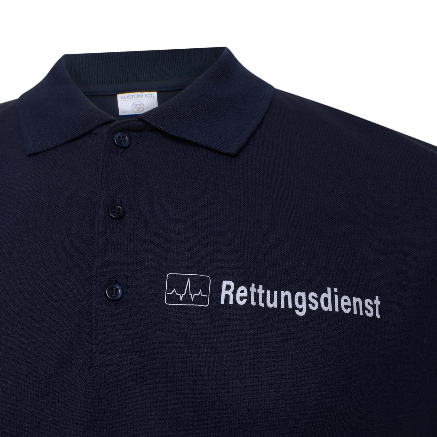 Premium Polo-Shirt Rettungsdienst navy, Relex-Flock - waschbar bis 60°C
