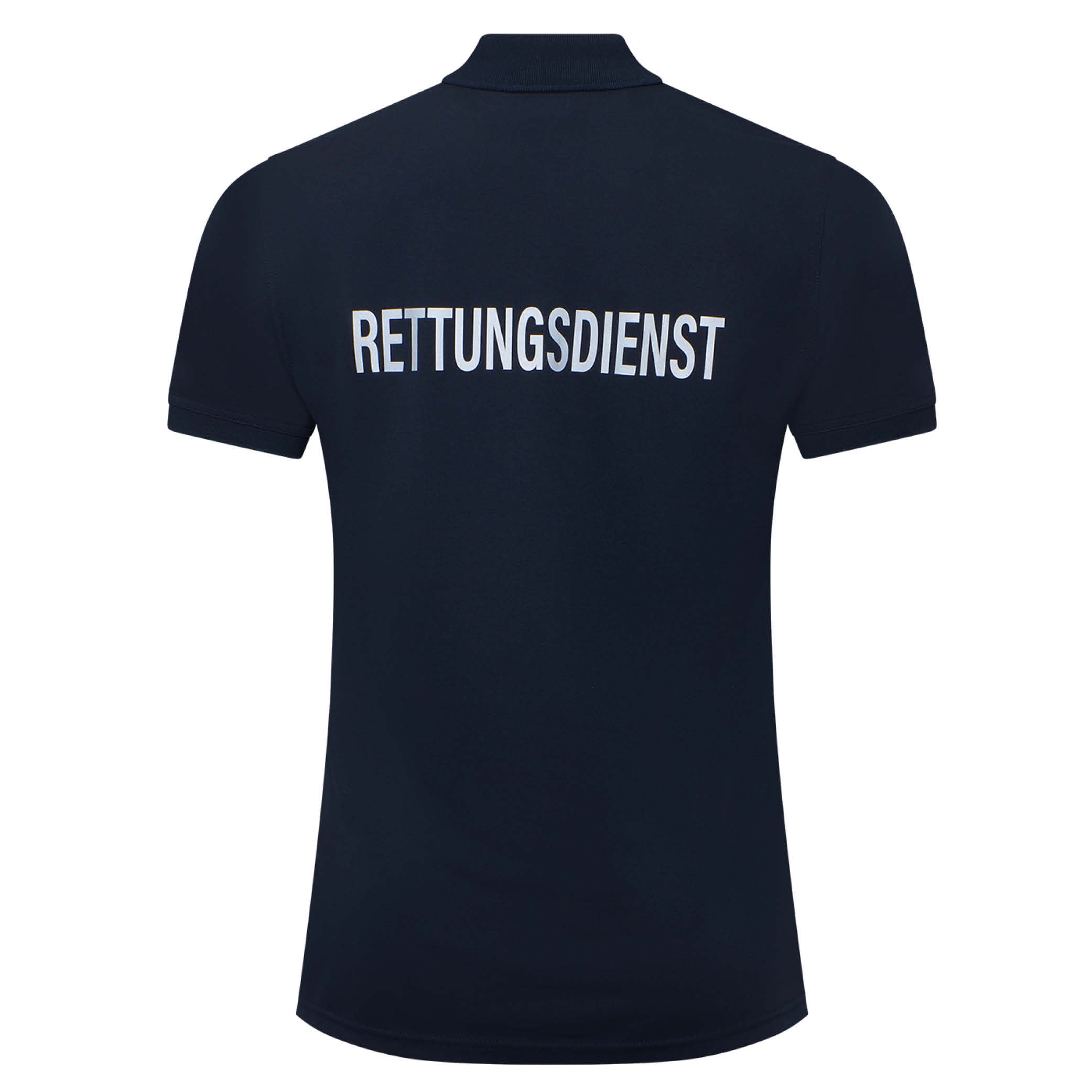 Premium Polo-Shirt Rettungsdienst navy, Reflex-Flock - waschbar bis 60°C