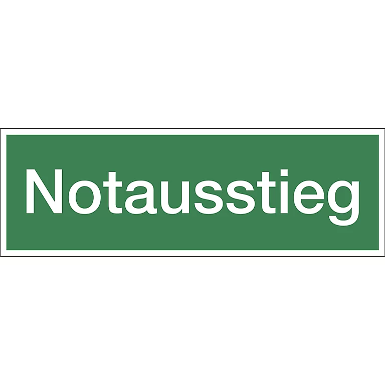 Notausstieg (ausgeschrieben) – Aufkleber & Schild