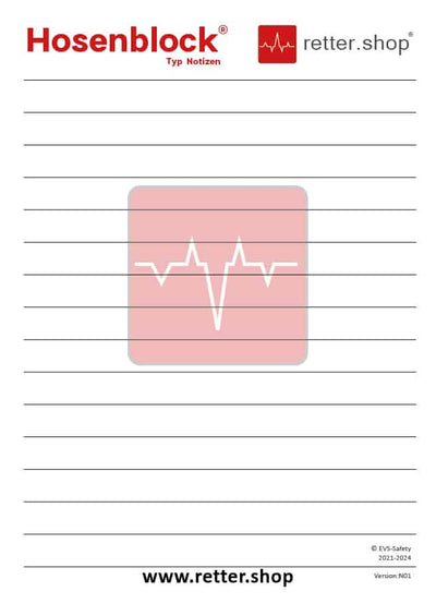 Hosenblock für den Rettungsdienst, Typ Notizen; Paket mit 10 Blöcken, Block DIN A6