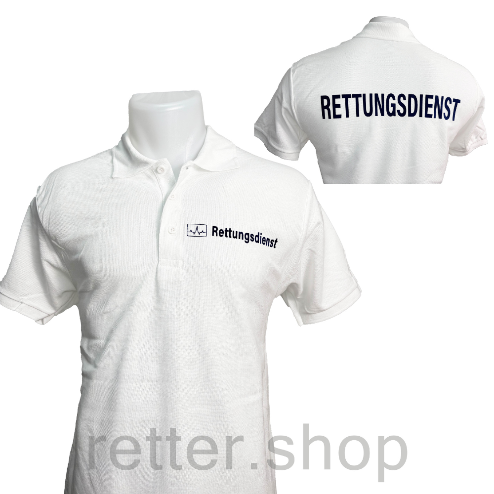 Polo-Shirt Rettungsdienst weiß