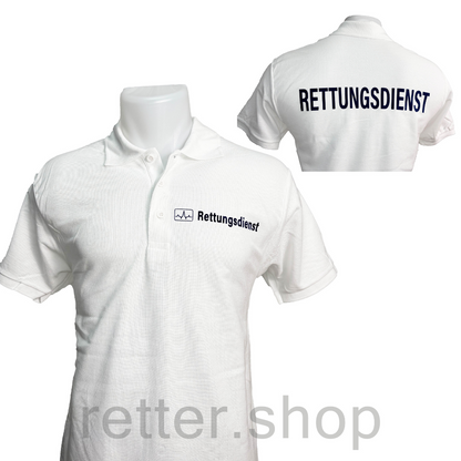 Polo-Shirt Rettungsdienst weiß