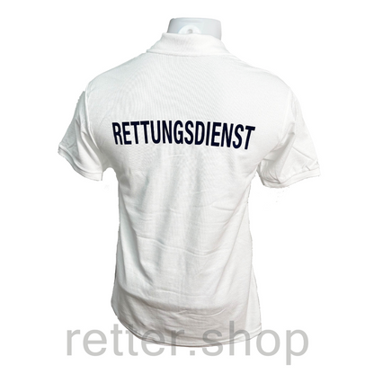 Polo-Shirt Rettungsdienst weiß