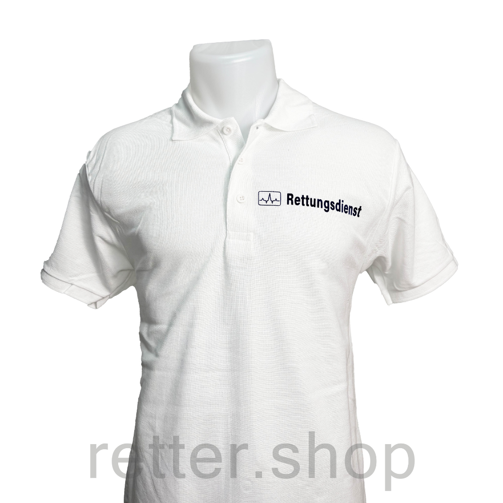 Polo-Shirt Rettungsdienst weiß
