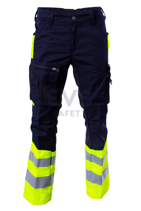 Hüsler Einsatzhose Ready, leuchtgelb/blau/schwarz, Membrane im Knie - Ansicht 2