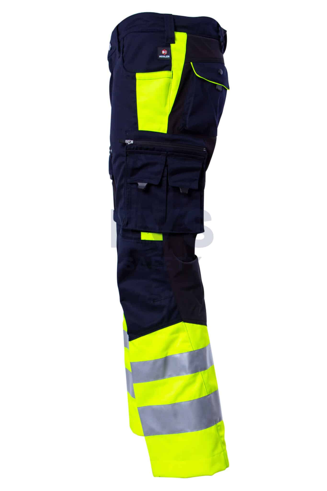 Hüsler Einsatzhose Ready, leuchtgelb/blau/schwarz, Membrane im Knie