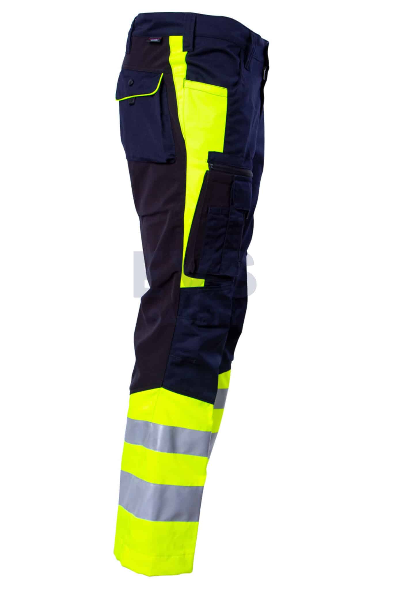 Hüsler Einsatzhose Ready, leuchtgelb/blau/schwarz, Membrane im Knie