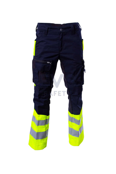 Hüsler Einsatzhose Ready, leuchtgelb/blau/schwarz, Membrane im Knie