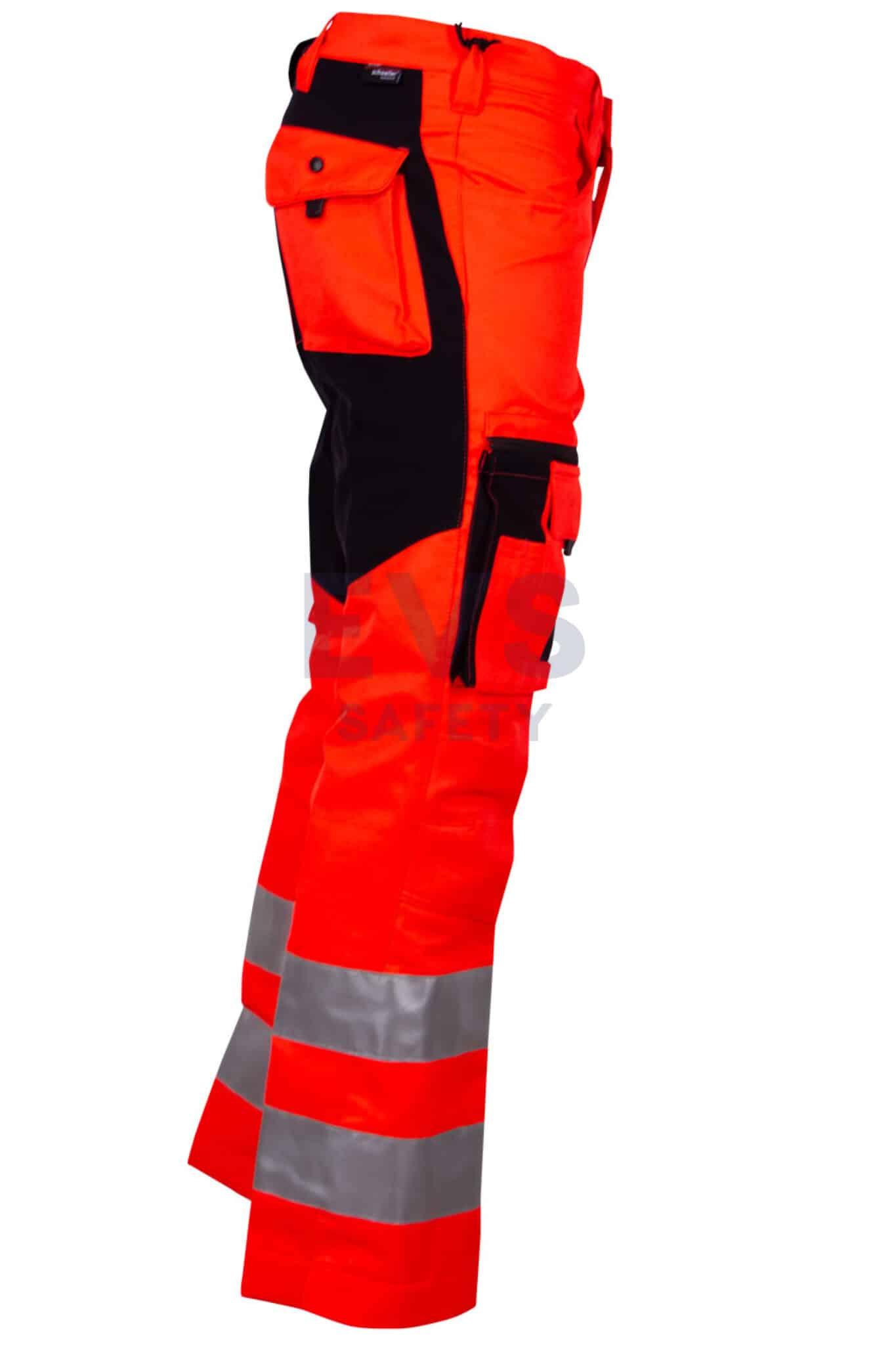 Hüsler Einsatzhose Ready, leuchtrot/schwarz, Membrane im Knie