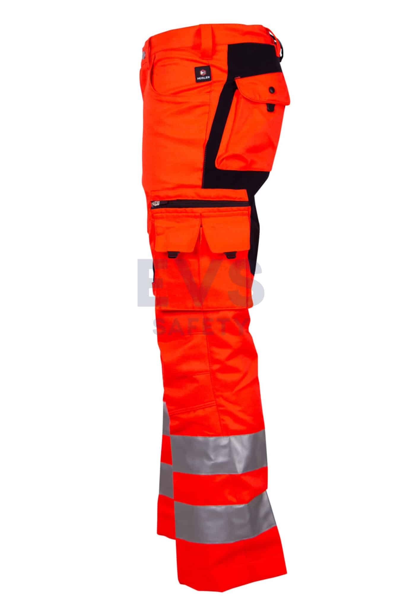 Hüsler Einsatzhose Ready, leuchtrot/schwarz, Membrane im Knie