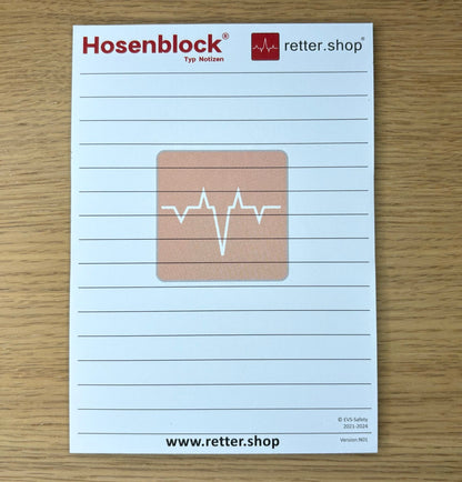 Hosenblock für den Rettungsdienst, Typ Notizen; Paket mit 10 Blöcken, Block DIN A6