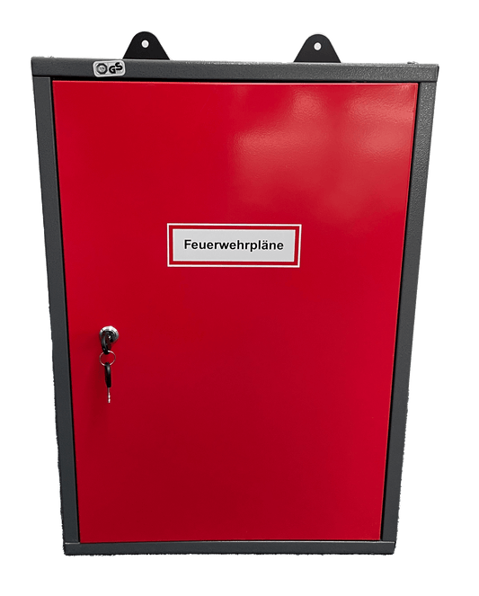 Schrank Feuerwehrpläne