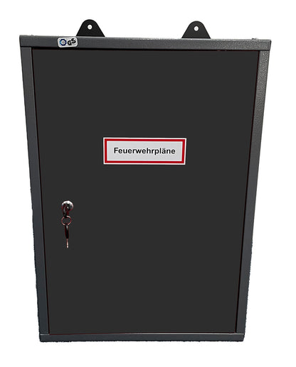 Schrank Feuerwehrpläne