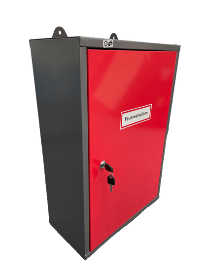 Schrank Feuerwehrpläne
