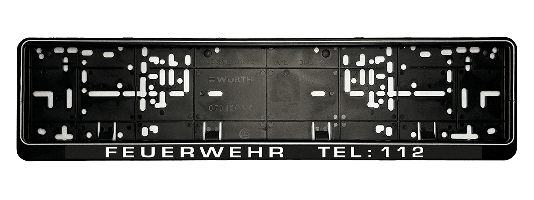 Kennzeichenhalter “FEUERWEHR TEL: 112”