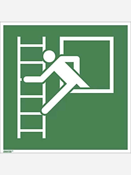 Notausstieg mit Fluchtleiter – Aufkleber