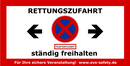 Banner “Rettungszufahrt” für Bauzäune