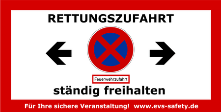 Banner “Rettungszufahrt” für Bauzäune