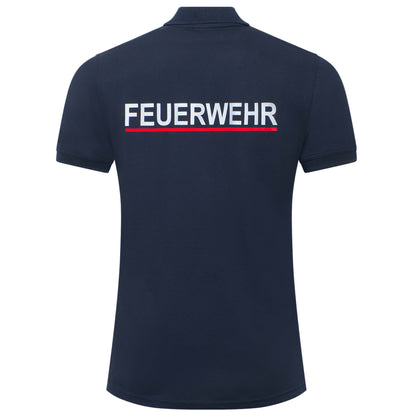 Premium Polo-Shirt Feuerwehr navy, Relex-Flock - waschbar bis 60°C