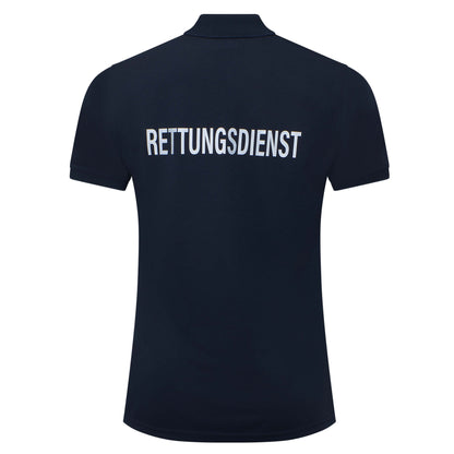 Premium Polo-Shirt Rettungsdienst navy, Relex-Flock - waschbar bis 60°C