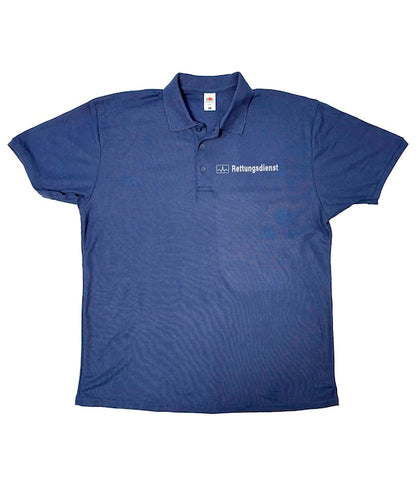Polo-Shirt Rettungsdienst blau, Flock hinten und vorne