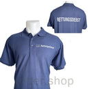 Polo-Shirt Rettungsdienst blau, Flock hinten und vorne