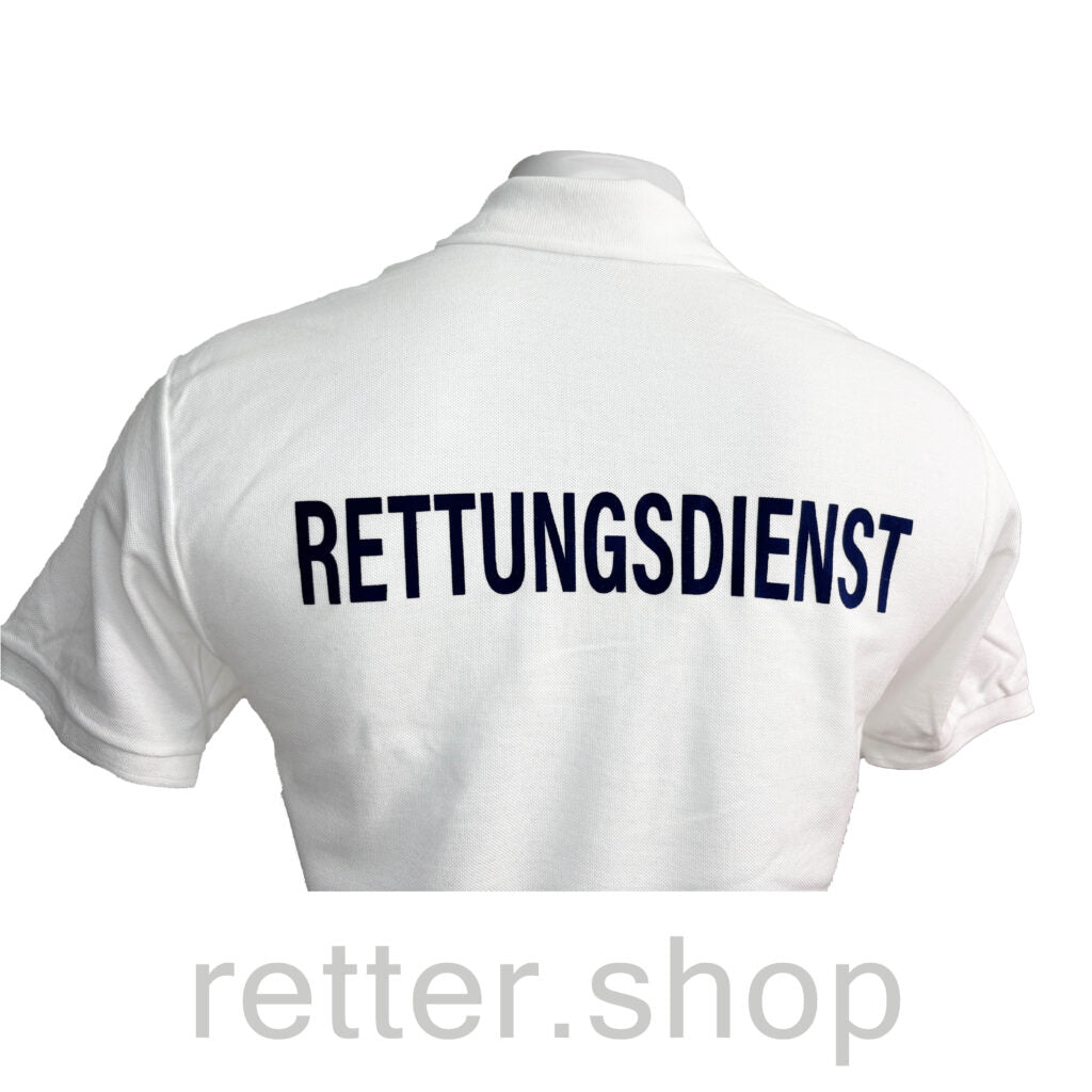 Polo-Shirt Rettungsdienst weiß