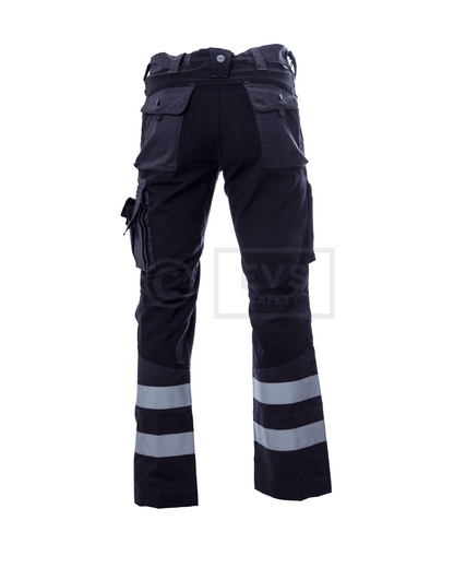 Hüsler Einsatzhose Ready, grau/schwarz, Membrane im Knie
