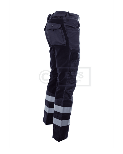 Hüsler Einsatzhose Ready, grau/schwarz, Membrane im Knie