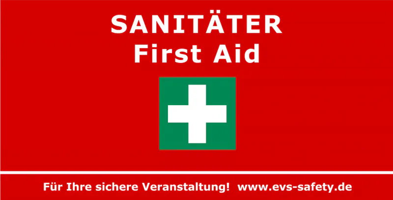 Banner “Sanitäter” für Bauzäune (Erste Hilfe, First Aid)