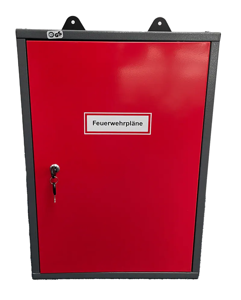Schrank Feuerwehrpläne