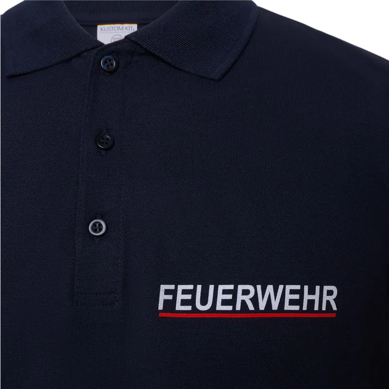 Premium Polo-Shirt Feuerwehr navy, Reflex-Flock - waschbar bis 60°C